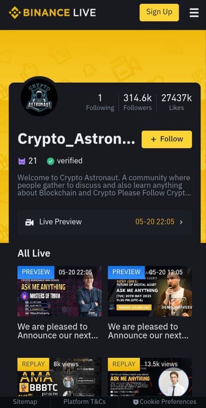 Crypto Astronaut Binance on phone